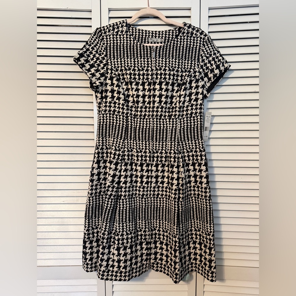 Stylish Black and White Houndstooth Dress